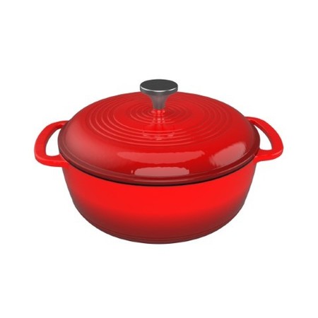 Hastings Home Cast Iron Dutch Oven with Lid, 6-quart Enamel Coated Pot for Oven or Stovetop, for Soup, Chicken 196601EVU